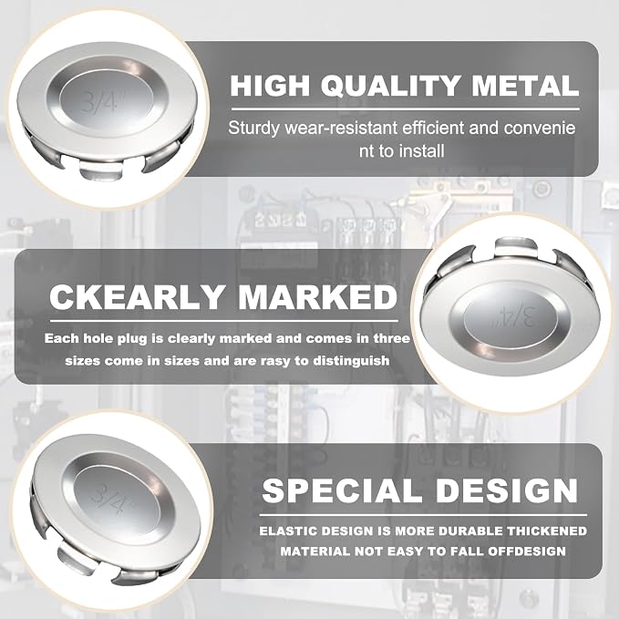 12 Pcs Stainless Steel Electrical Box Knockout Plugs - Image 4