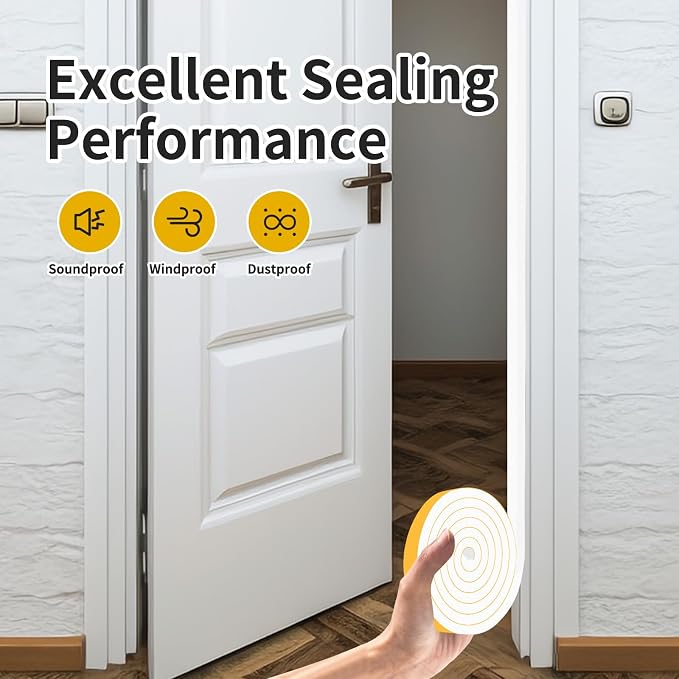 Weather Stripping, High Density CR, Strong Adhesive, 3/4 in x 3/4 in x 13Ft | - Image 5