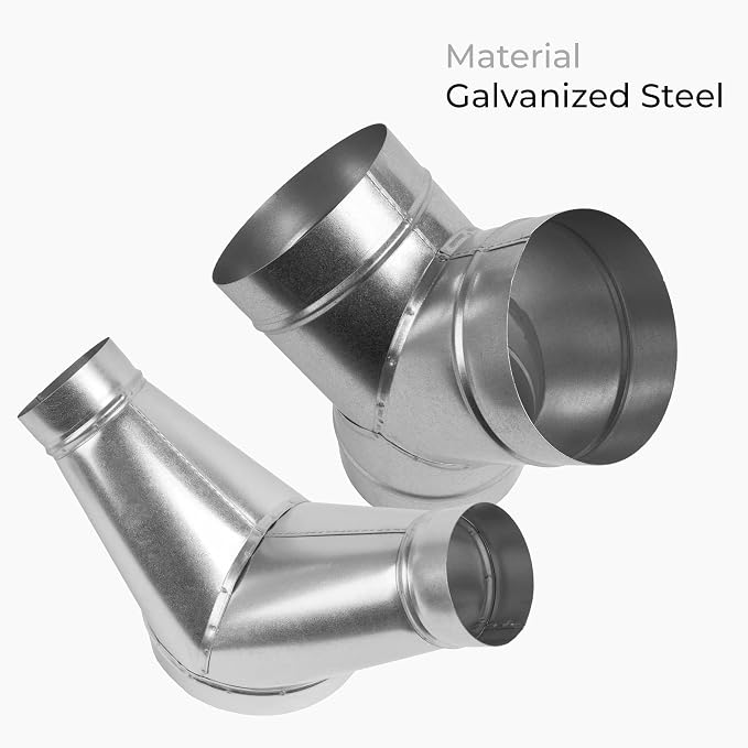 45° Degree Ø6 x 6 x 6 Inch Y Shape Duct Splitter - Image 5