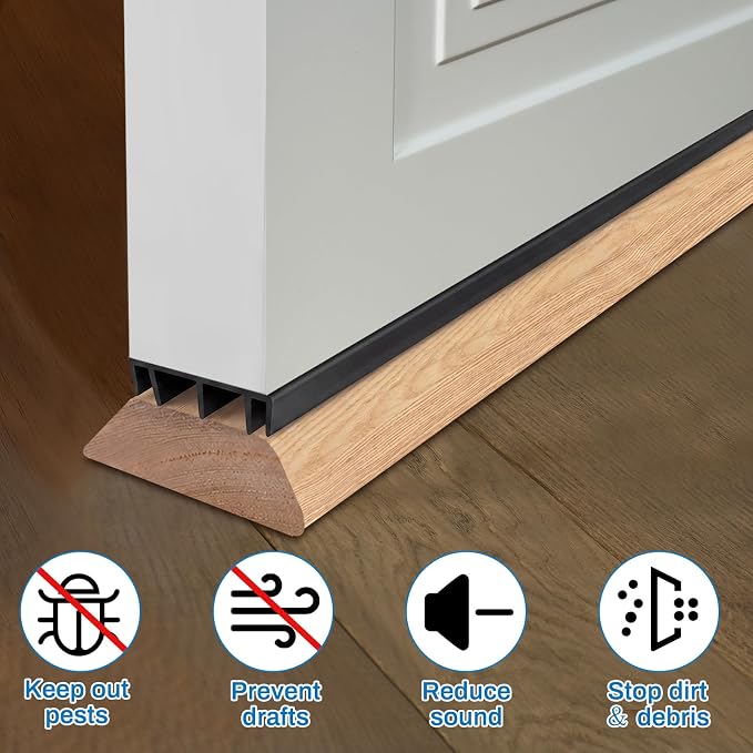 Pangda 2 Pcs Under Door Seal Door Bottom Seal 36" Long 1 3/4" Wide, Strip Draft - Image 3