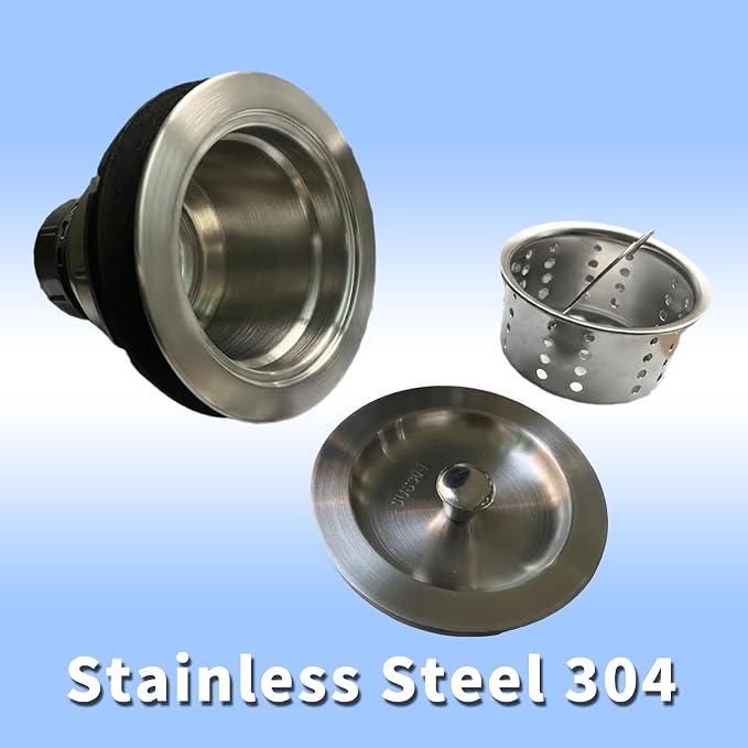 Kitchen Sink Drain Strainer Assembly, 3-1/2 Inch 304 Stainless Steel Sink Drain - Image 6
