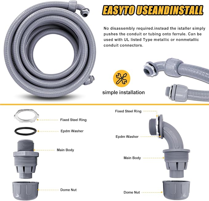 Liquid-Tight Conduit 1inch 25 Foot, Flexible Non Metallic Liquid Tight - Image 4