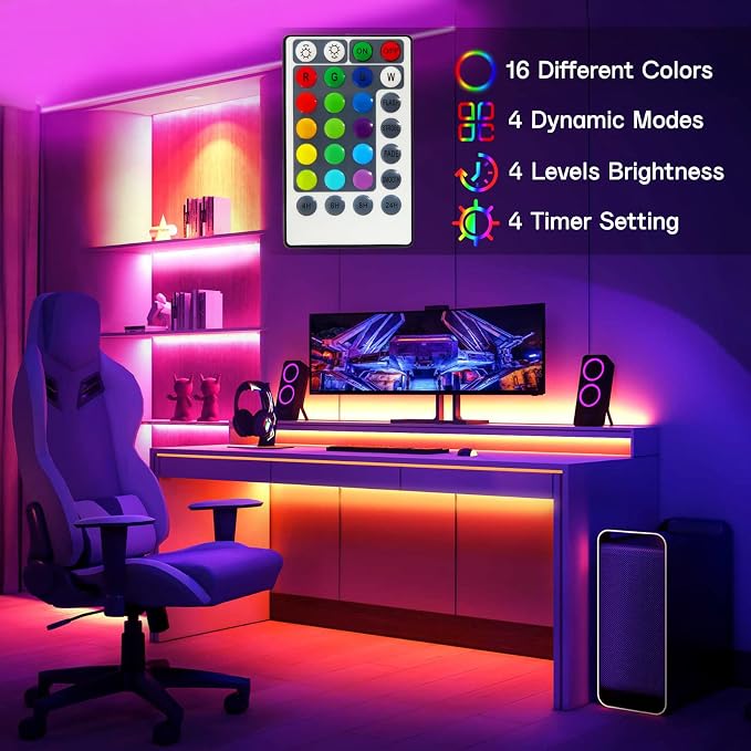 Battery Powered Strip Lights 6.6Ft RGB 5050 Color Changing TV Backlights | LED - Image 5