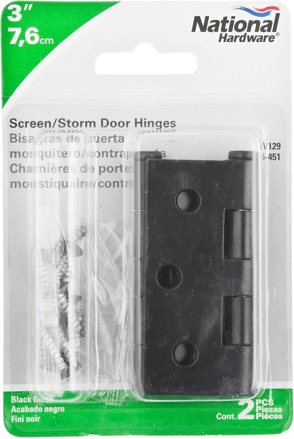 National Hardware Screen Storm Door Hinges, Cold-Rolled Steel Build - Image 2