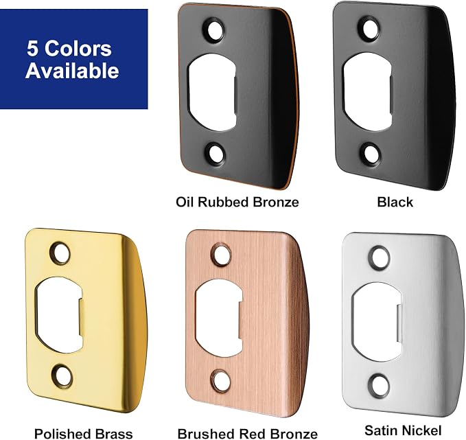Standard Door Strike Plates 2-1/4" x 1-3/4", Antique Bronze Finish | Builder - Image 6