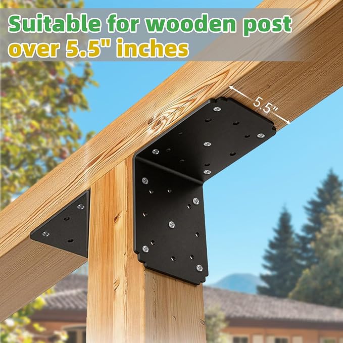 6"x6"x5.5" Heavy Duty L Bracket, 90 Degree Pergola Bracket - Image 5