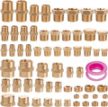 60Pcs Brass Pipe Fittings Assortment Kit, 1/8" 1/4" 3/8" 1/2" NPT | Reducer by Ailbiuko