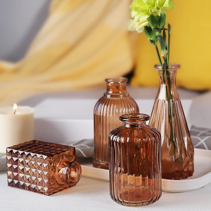 Amber Glass Bud Vases -Set of 20 - Image 5