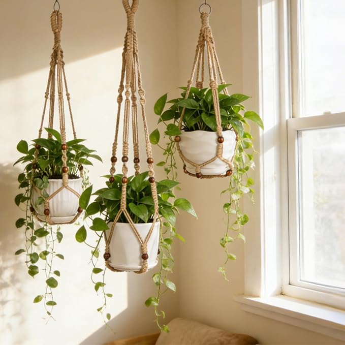 YIBOT Macrame Plant Hangers Hanging Planters - Image 6