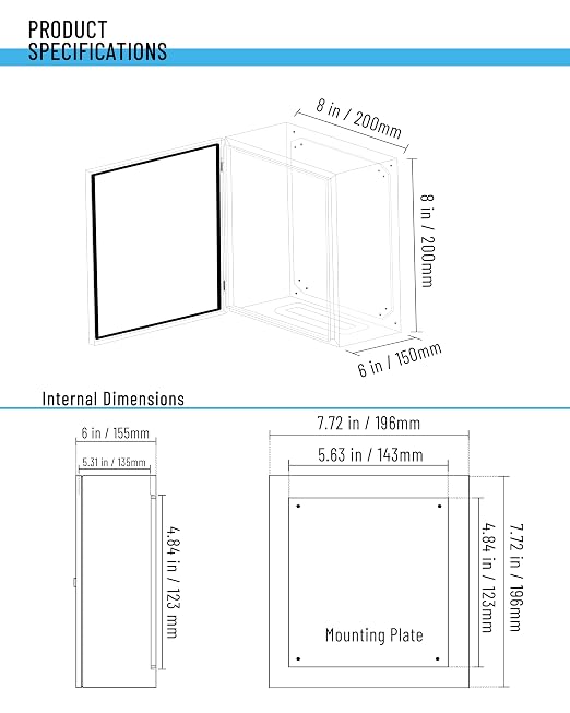 Waterproof Electrical Enclosure 8 x 8 x 6'', Outdoor Electrical Box Weatherproof - Image 7