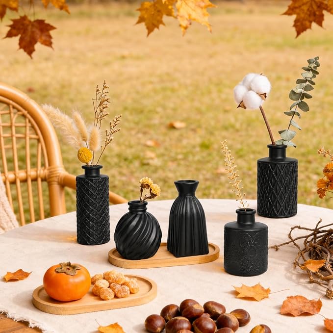 UPBUD Black Glass Bud Vases Set of 36, Mini Flower Vase - Image 6