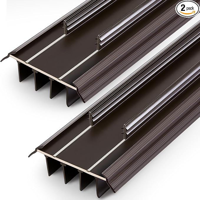 Pushglossy 2 Pcs Kerf Style 36" Door Bottom Seal Threshold Brown | 36" Long 1 by Pushglossy