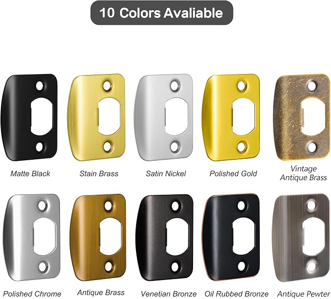 Door Strike Plate for Interior Doors, Polished Chrome, 2 Pack | 2-1/4"x1-3/4" - Image 8
