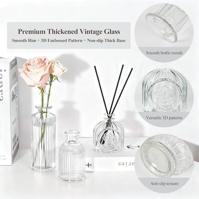 Clear Glass Bud Vase Set of 22 Pcs, Small Bud Vases in Bulk, Glass Crystal - Image 9