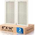 6" x 14" Floor Register Vent Covers 2Pack, Cream White by VENTYUN