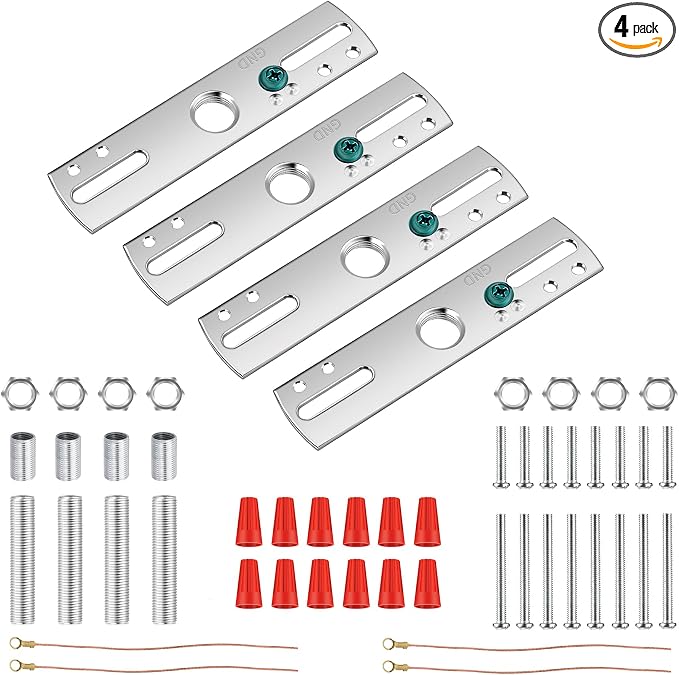 4-Pack 4 inch Light Fixture Mounting Bracket, Universal Lighting Fixture by MAYOMAJO