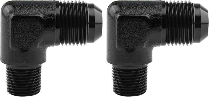 EVIL ENERGY 10AN to 3/8" NPT Male 90 Degree Fitting Adapter Aluminum 2PCS by EVILENERGY