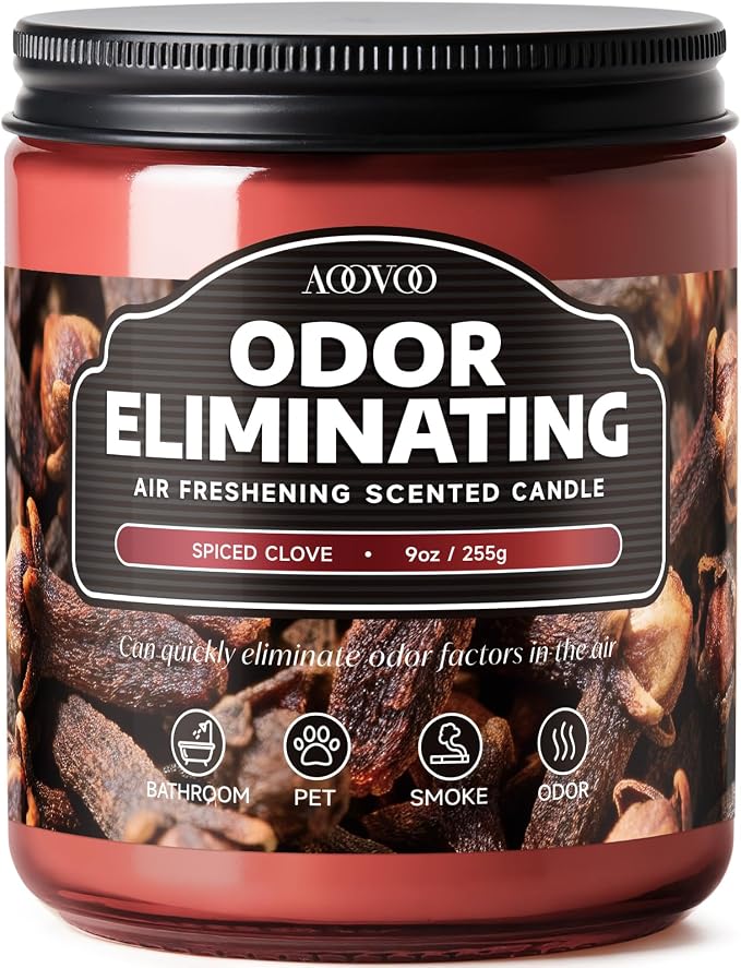 AOOVOO Spiced Clove Odor Eliminating Candle - 9 oz Fall Candles by AOOVOO