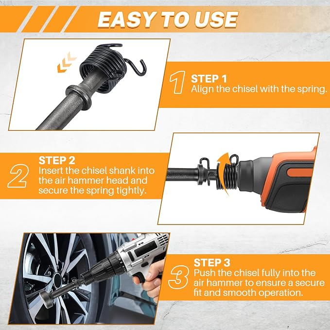 MAOPINER 5 Pcs Pneumatic Air Hammer Chisel Bits, 0.401 Inch Shank | Smoothing - Image 5