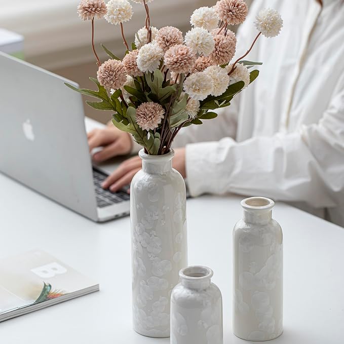 Modern Ceramic Vase Set of 3, Decorative Bottles - Image 3