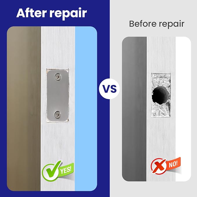 1" x 2-1/4" Door Hole Cover Plate, Stainless Steel Door Strike Filler Plate | - Image 4