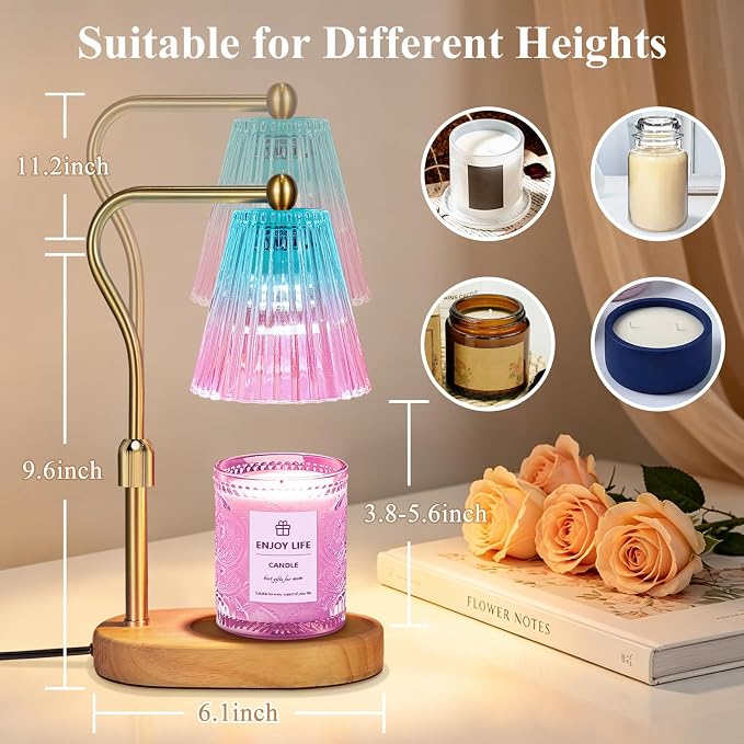 Purple Candle Warmer Lamp with Timer Dimmer Adjustable Height, Electric Wax - Image 3