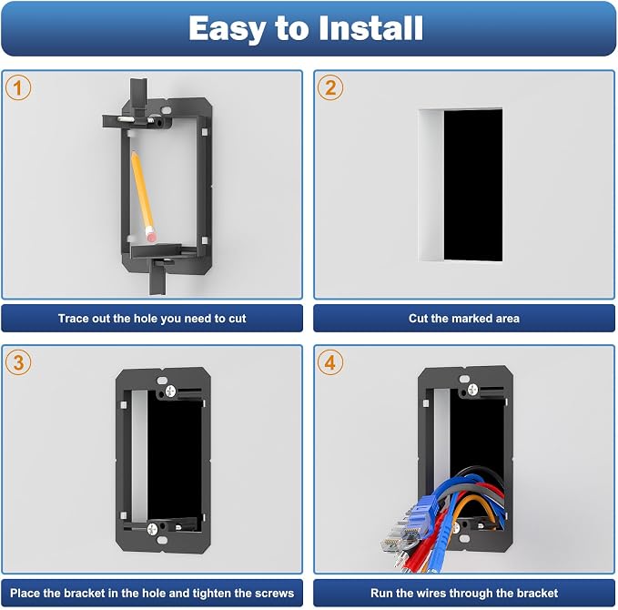 FGB 1 Gang Low Voltage Mounting Bracket, Telephone Wires, Network Cables - Image 5