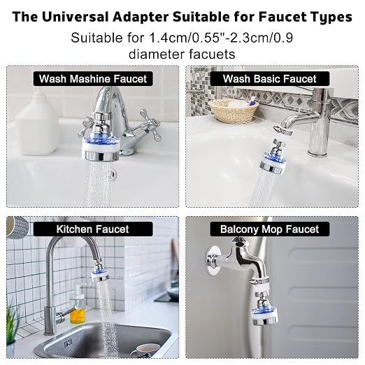 23 Pcs Sink Water Filter Faucet Set, Universal 360 ° Rotating Kitchen Faucet - Image 8