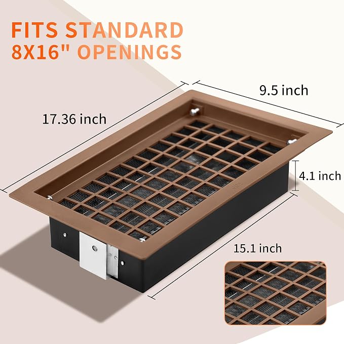 Crawl Space Foundation Vent Cover Automatic 8x16 Inch - Image 2