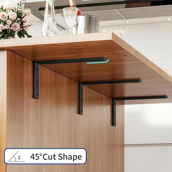 LSK 6PCS Countertop Bracket, L 16"×H 6", Heavy Duty Shelf Bracket, Granite - Image 5