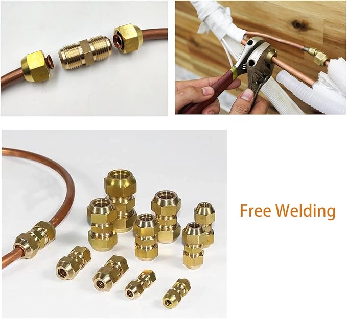 2-Pack 1/4 and 1/2 Inch AC Copper Pipe Extension Connectors | Includes 2 union - Image 5