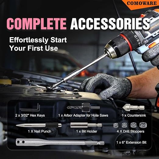 COMOWARE 246 Pcs Drill Bit Set for Cordless Drill, Drill Driver Bit Set for Wood - Image 6