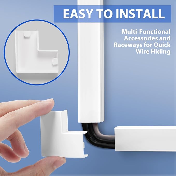 142in Wall Cable Hider Kit, YCLYC Cord Hider Wall Cord Cover - Image 3