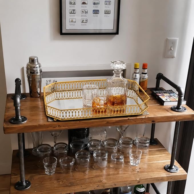 Bar Cart Tray, Decorative Mirrored Tray - Image 2
