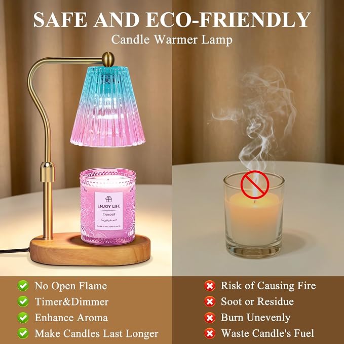 Purple Candle Warmer Lamp with Timer Dimmer Adjustable Height, Electric Wax - Image 6