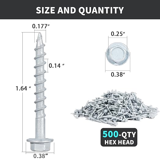 #9 x 1-1/2" Heavy Duty Joist Hanger Screws, SD Connector Screws | 1/4" Hex Head - Image 2