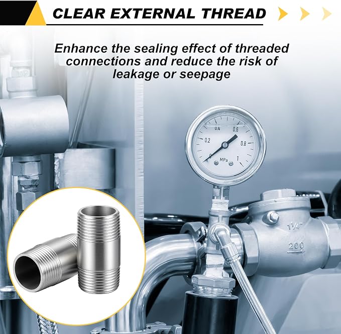 4 Pcs 304 Stainless Steel Pipe Fittings 3/4" NPT x 3/4" NPT Male Threaded 2" - Image 5
