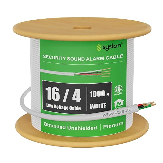 Syston 16/4 Fire Alarm Security Cable, Stranded Copper, 1000 FT | 16 AWG by SystonCableTechnology