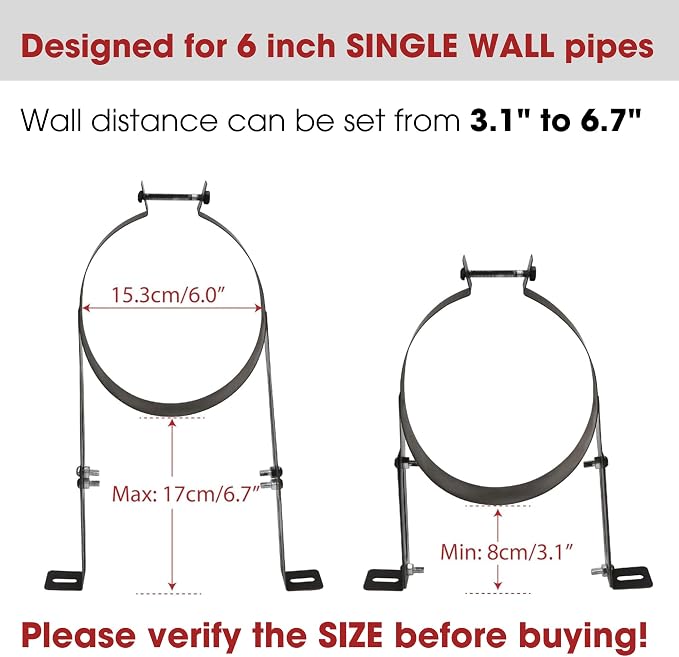 6 Inch Chimney Pipe Support Bracket - Image 2