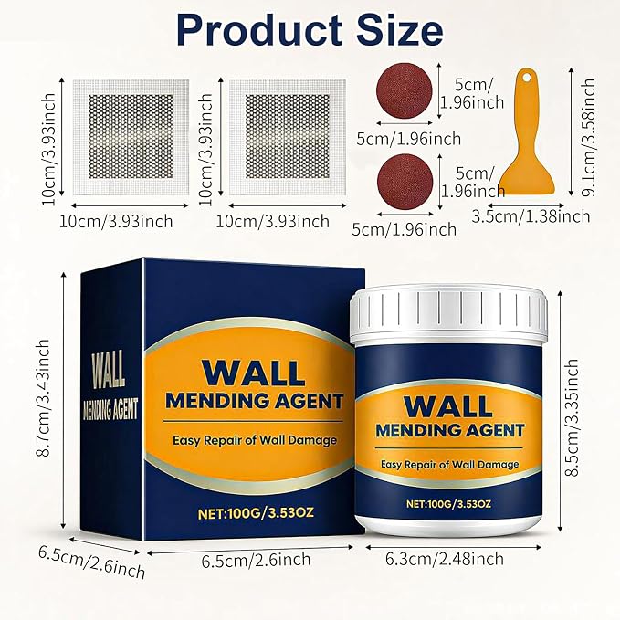 Drywall Repair Kit, Drywall Hole Patch Repair Kit, Wall Spackle Paste 3.53OZ to - Image 2