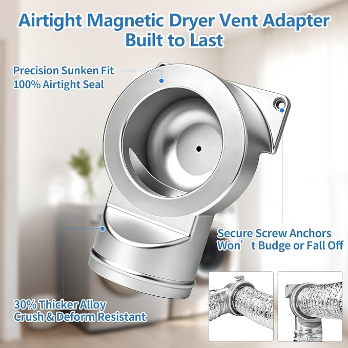 Magnetic Dryer Vent Connector Kit, Dryer Vent Coupling - Image 4
