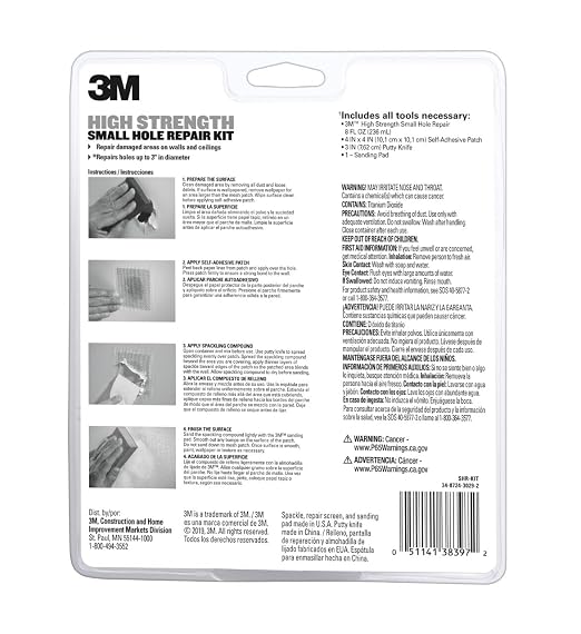 3M High Strength Small Hole Repair Kit | Wall Hole Repair Kit - Image 6