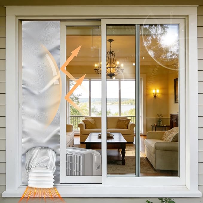 39"portable AC window vent kit silver-coated 100% blackout sealed & anti-UV | - Image 9