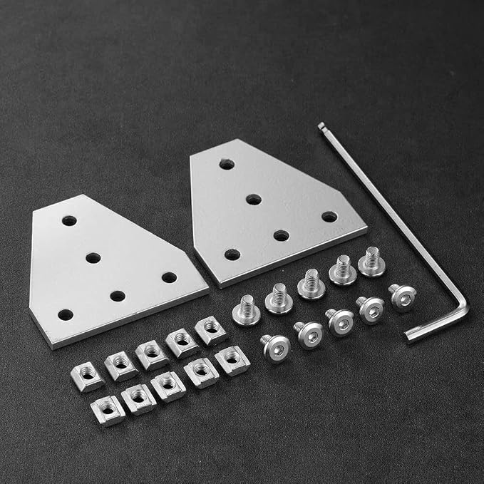 6Sets 2020 Corner Bracket Connectors 5 Hole T Shape Joint Plates - Image 3