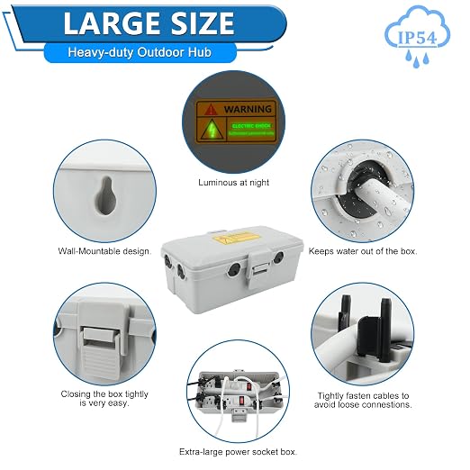 NineLeaf Grey Outdoor Electrical Box, Weatherproof Connection Box | IP54 - Image 5
