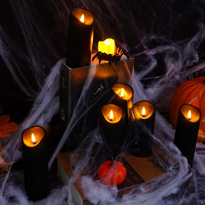 kakoya Flickering Flameless Candles, Battery Operated Plastic LED Pillar Candles - Image 2