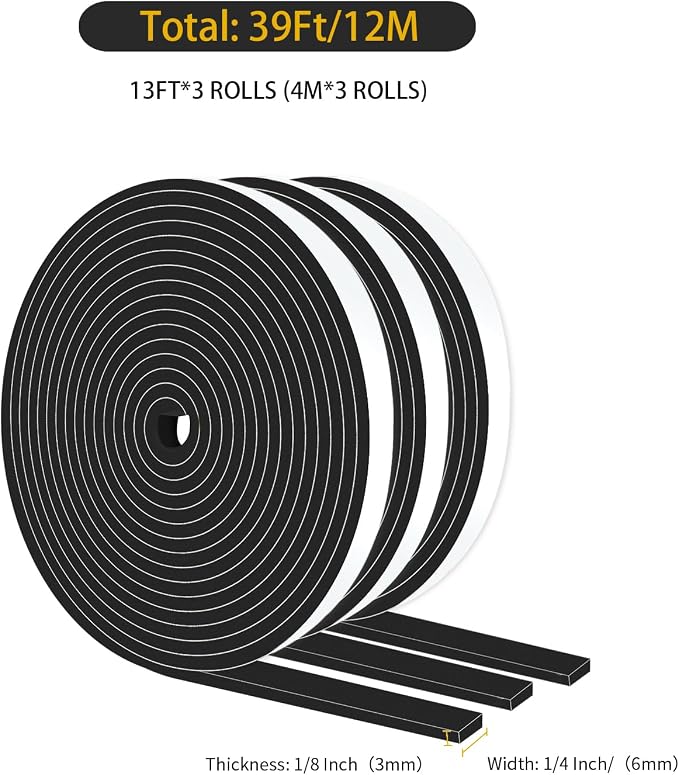 High Density CR Door Seal, for Door and Window, 1/4 in x 1/8 in x 39Ft | Door - Image 2