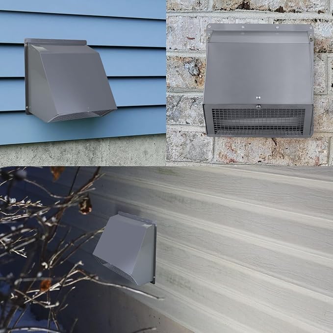 6 Inch Hooded Wall Vent with Screen and Damper, 6 Inch Exhaust Vent Cover Cap - Image 8