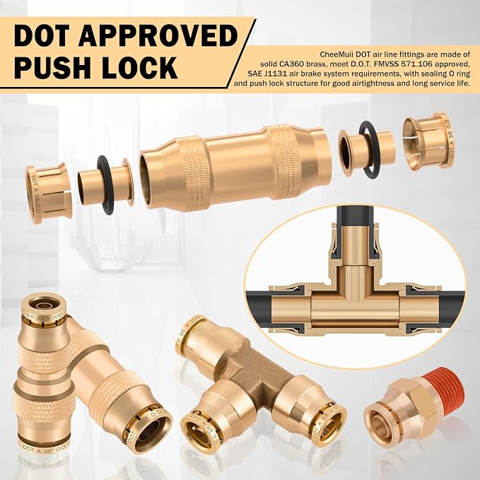 CheeMuii 300 Pcs Brass DOT Air Line Fittings - Image 5