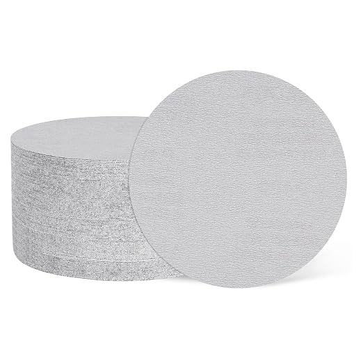 HARFINGTON 50 Pcs 6 Inch Sanding Disc 400 Grit White Aluminum Oxide | Hook and by HARFINGTON